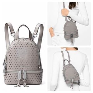 🔥NWT Michael Kors Rhea Perforated Zip XS Backpack